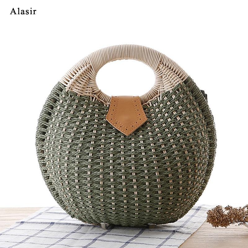 Round Straw Clutch-bag - Lionbebe-baby