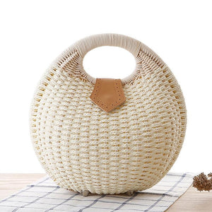 Round Straw Clutch-bag - Lionbebe-baby