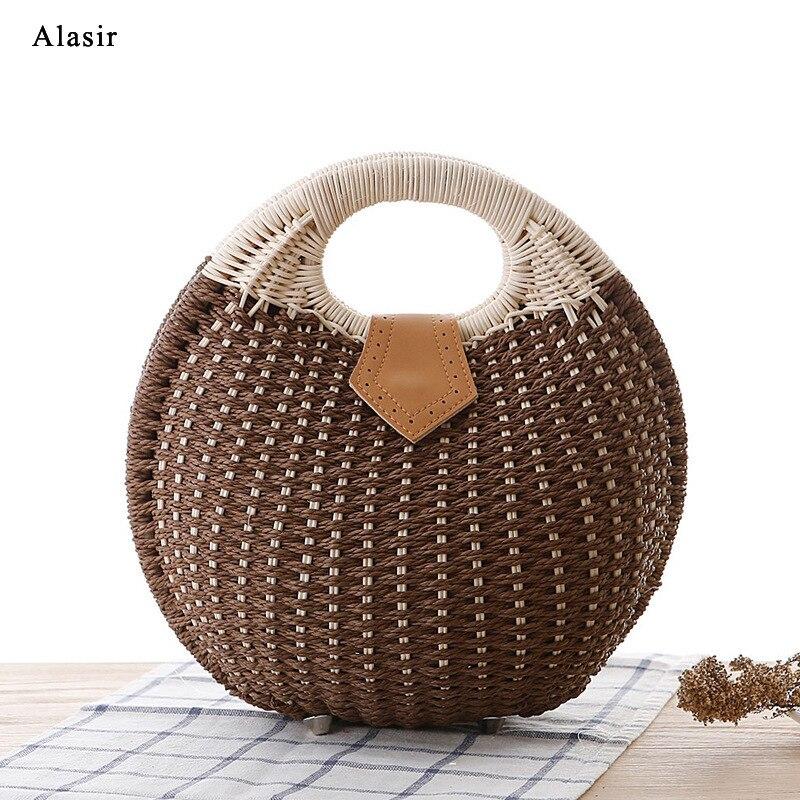 Round Straw Clutch-bag - Lionbebe-baby