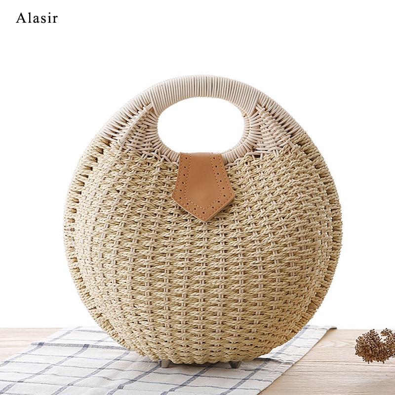 Round Straw Clutch-bag - Lionbebe-baby