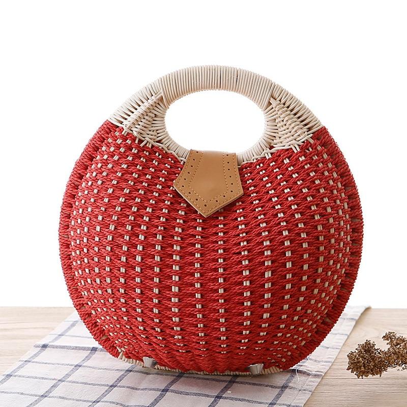 Round Straw Clutch-bag - Lionbebe-baby