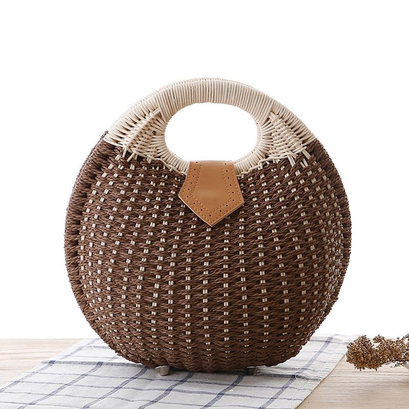 Round Straw Clutch-bag - Lionbebe-baby